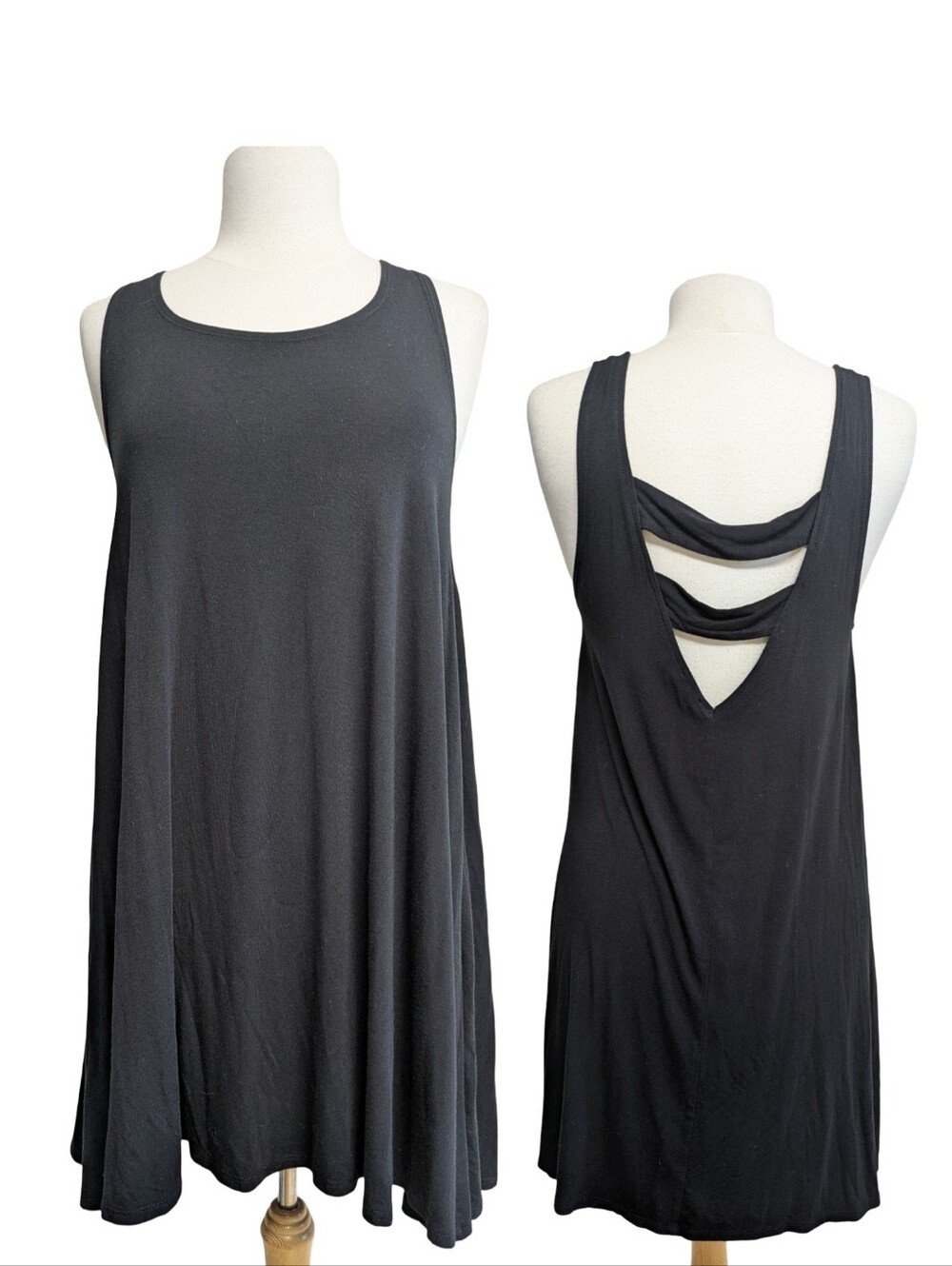 Garage Black Swing Dress with Strappy Back Detail Size Medium